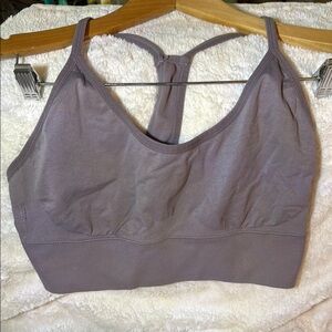 Canyon River Blues Gray Racerback Sports Bra with Seamless Design XL